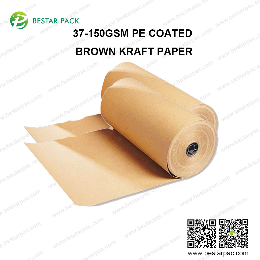 37–150 g/m² PE-beschichtetes braunes Kraftpapier