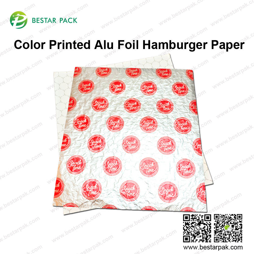Farbgedruckte Alu -Folien -Hamburgerpapier