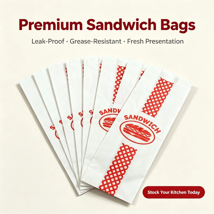Maßgeschneiderte, hochwertig bedruckte Sandwich-Papiertüte